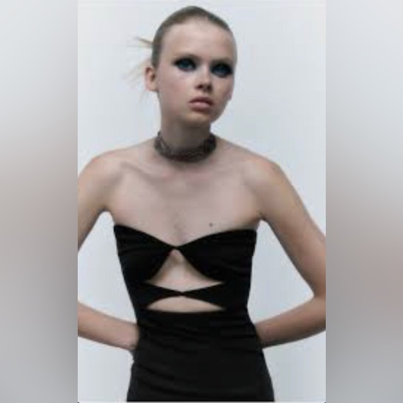Zara Strapless Cut Out Dress - Picture 3 of 12